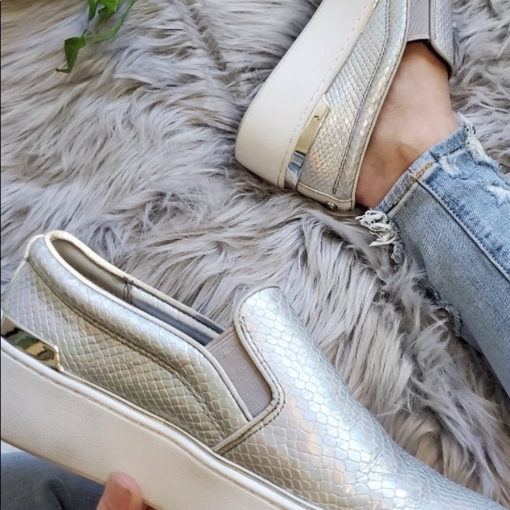 Michael Kors Holographic Iridescent Slip on Shoes